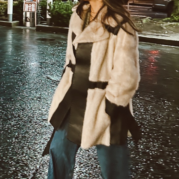 Vintage 70s Buffums California Genuine Leather / fur coat sz s/m - Picture 3 of 12